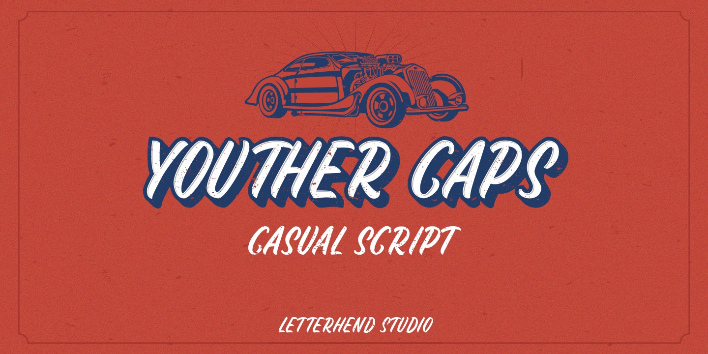 Youther Caps Extrude Font preview
